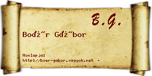 Boér Gábor névjegykártya